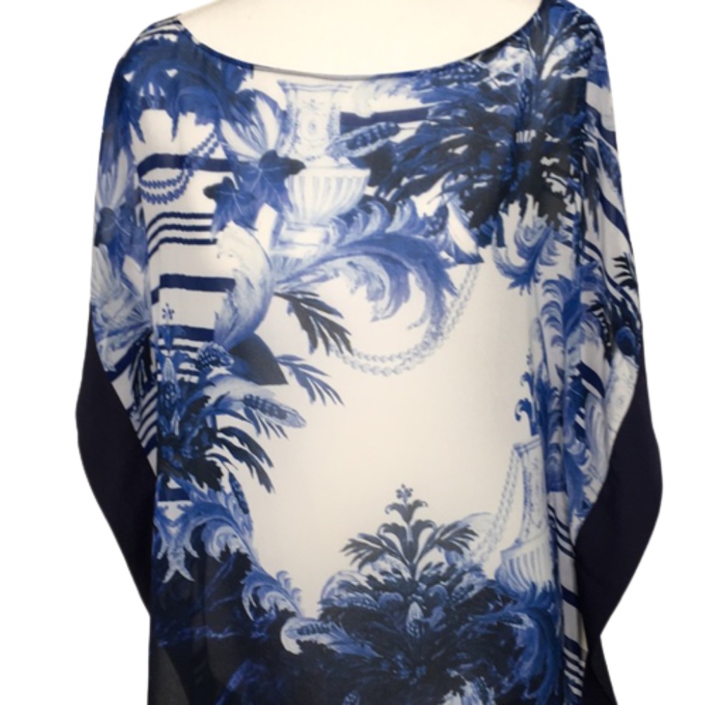 TED BAKER Shadow Print Blue kimono Jacket - Picture 3 of 11